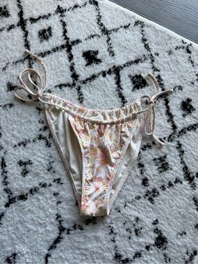 Billabong Cream Floral Tie-Side Bikini Bottoms
